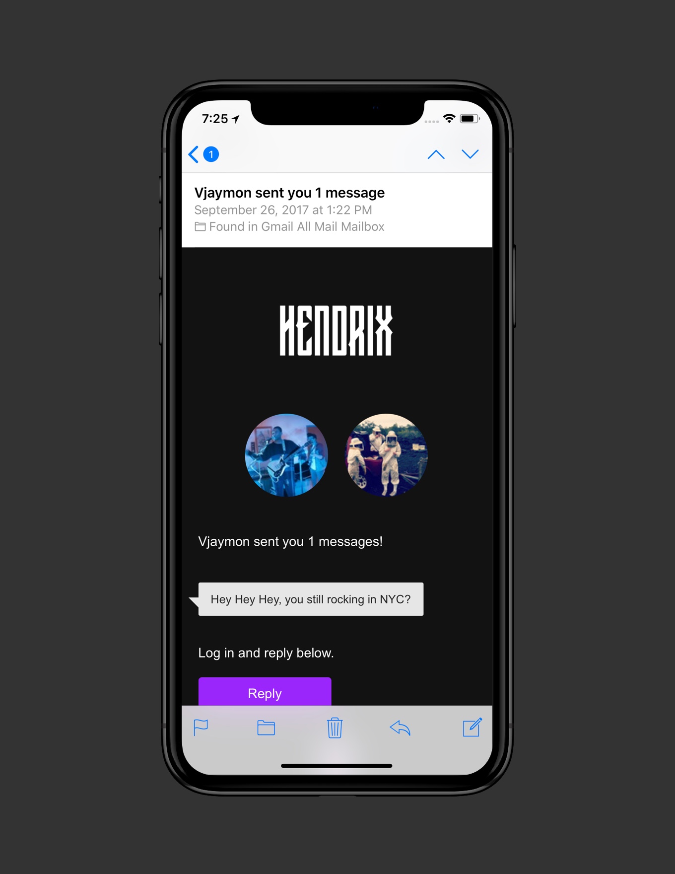 New message notification.