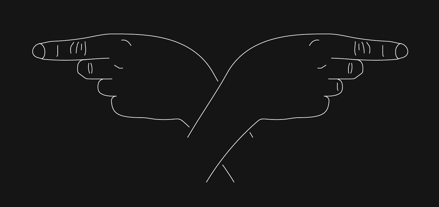 Finger pointing illustration.