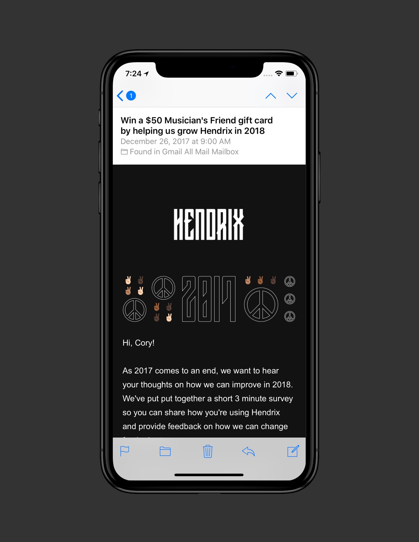Biannual survey email notice.