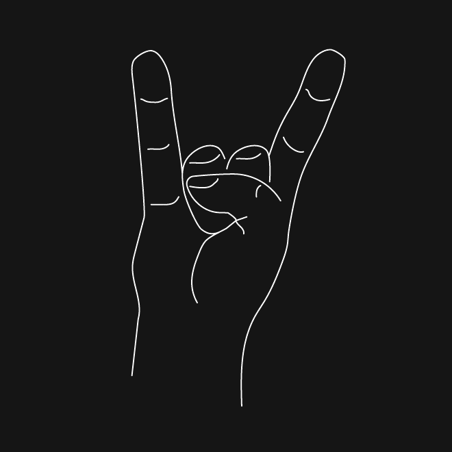 Rock on illustration.