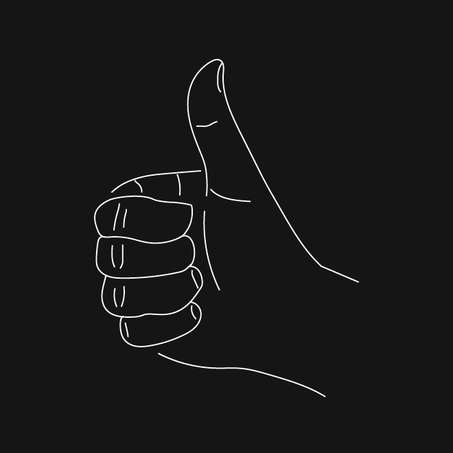 Thumbs up illustration.
