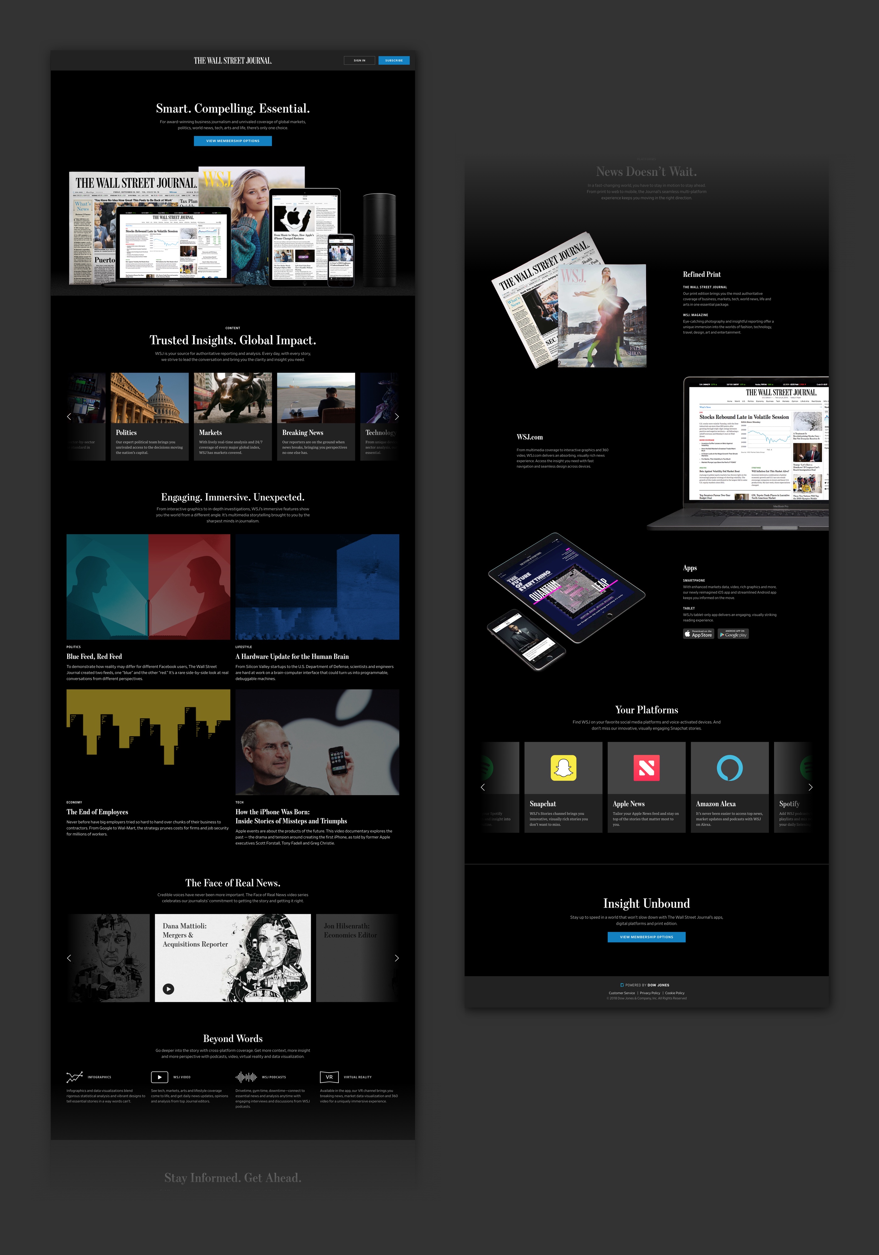 WSJ subscription marketing site – desktop.